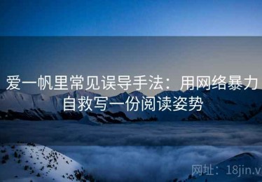 爱一帆里常见误导手法：用网络暴力自救写一份阅读姿势
