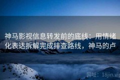 神马影视信息转发前的底线：用情绪化表达拆解完成排查路线，神马的卢