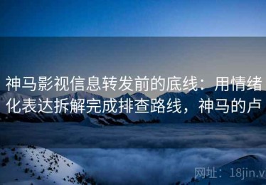 神马影视信息转发前的底线：用情绪化表达拆解完成排查路线，神马的卢