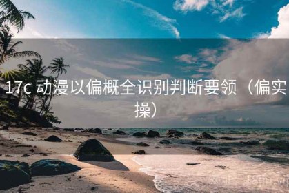 17c 动漫以偏概全识别判断要领（偏实操）