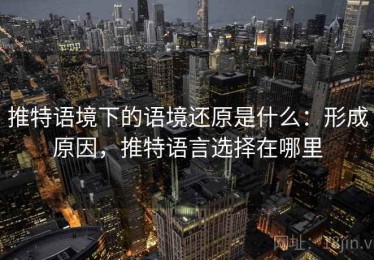 推特语境下的语境还原是什么：形成原因，推特语言选择在哪里