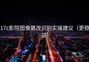 17c影院图像篡改识别实操建议（更稳妥）