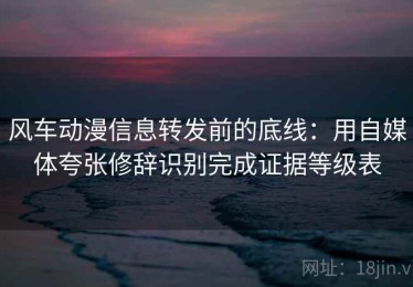 风车动漫信息转发前的底线：用自媒体夸张修辞识别完成证据等级表