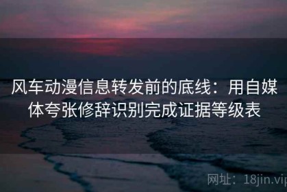 风车动漫信息转发前的底线：用自媒体夸张修辞识别完成证据等级表