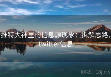 推特大神里的信息源现象：拆解思路，twitter信息