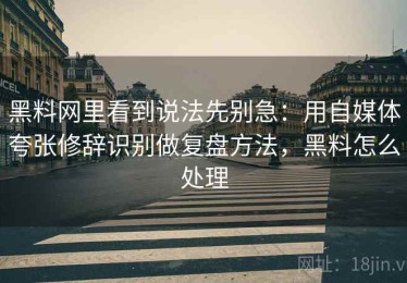 黑料网里看到说法先别急：用自媒体夸张修辞识别做复盘方法，黑料怎么处理