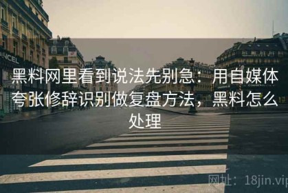 黑料网里看到说法先别急：用自媒体夸张修辞识别做复盘方法，黑料怎么处理