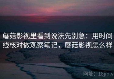 蘑菇影视里看到说法先别急：用时间线核对做观察笔记，蘑菇影视怎么样