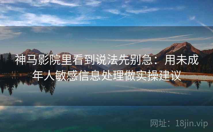 神马影院里看到说法先别急：用未成年人敏感信息处理做实操建议