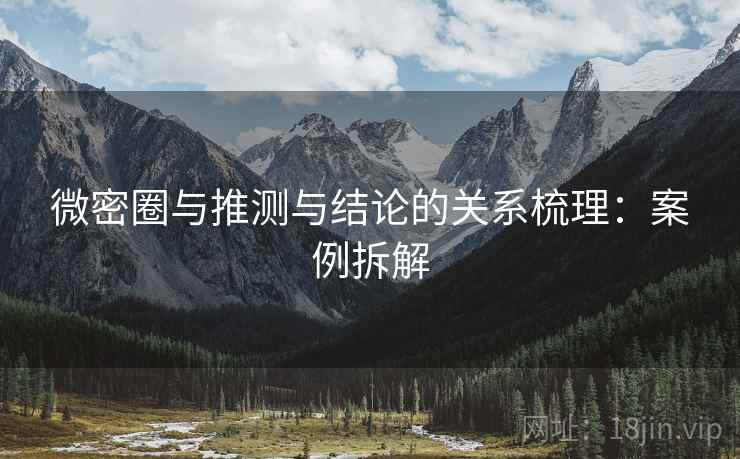微密圈与推测与结论的关系梳理:案例拆解 微密圈与推测与结论的关系梳理:案例拆解