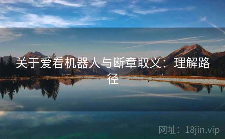 关于爱看机器人与断章取义：理解路径